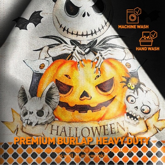 Halloween Jack Skellington fall decor Garden Flag, Nightmare Before Christmas - Picture 2 of 3